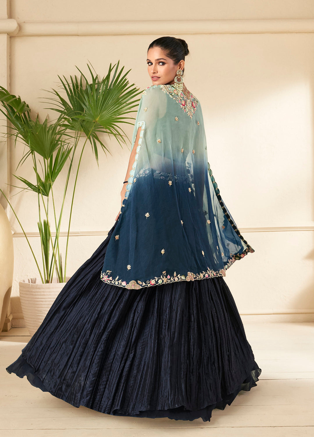 Readymade Navy Blue Indian Lehenga Choli