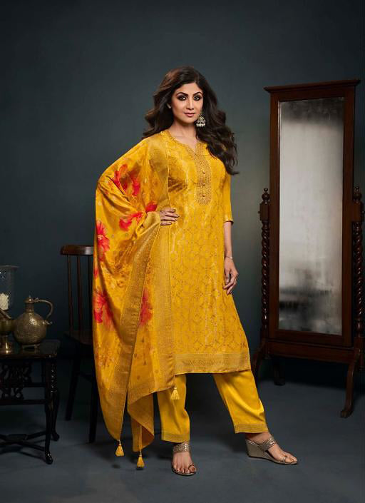 Readymade Designer Salwar Kameez in Yellow