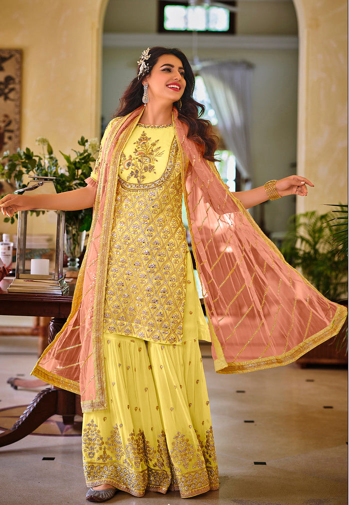 Readymade Designer Salwar Kameez in Radiant Yellow