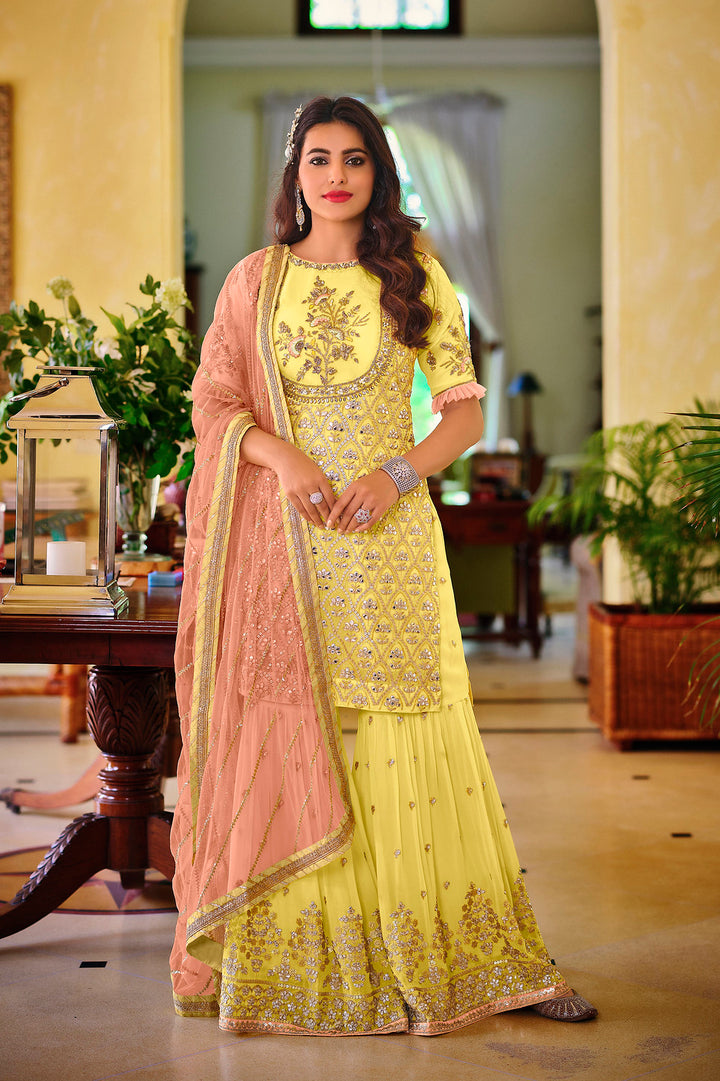 Readymade Designer Salwar Kameez in Radiant Yellow