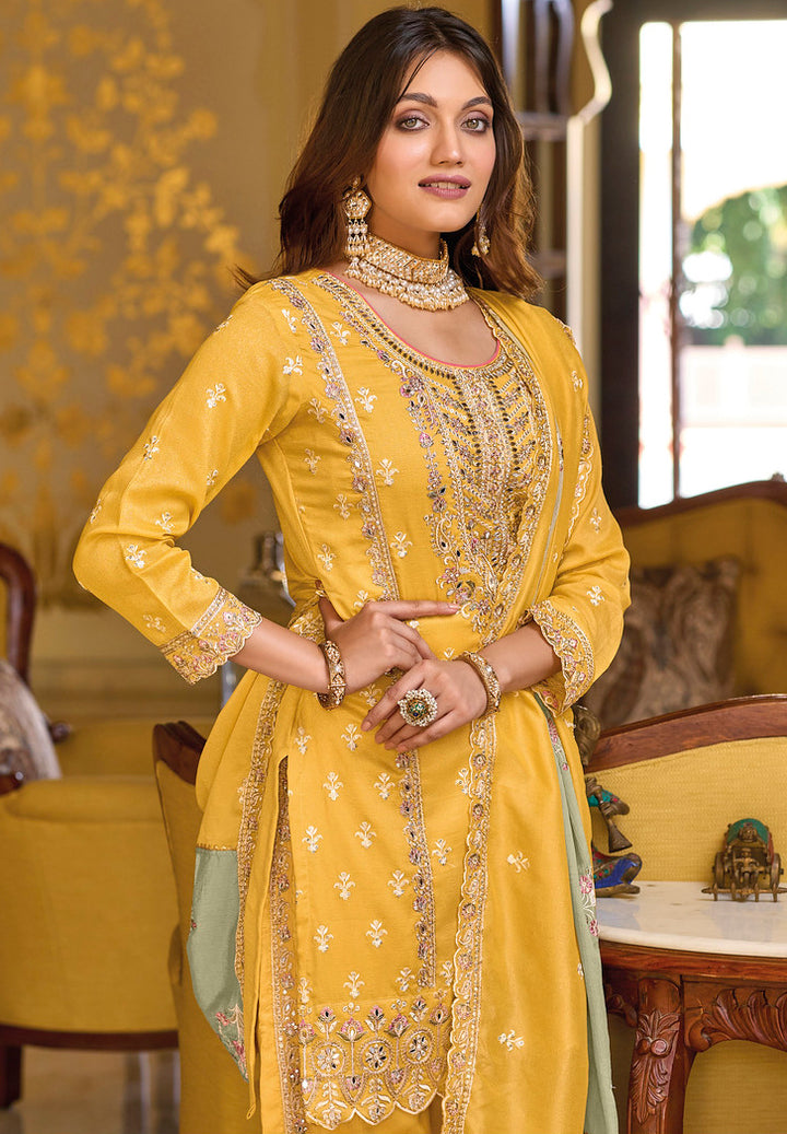 Readymade Elegant Yellow Salwar Kameez