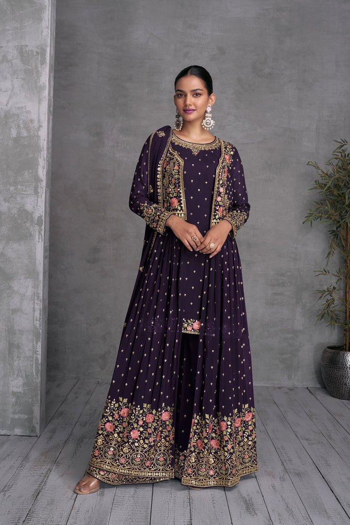 Readymade Enchanting Purple Designer Salwar Kameez