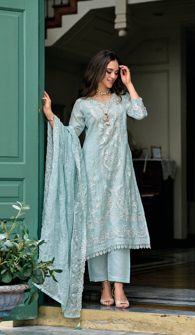 Readymade Serene Sky Blue Salwar Kameez