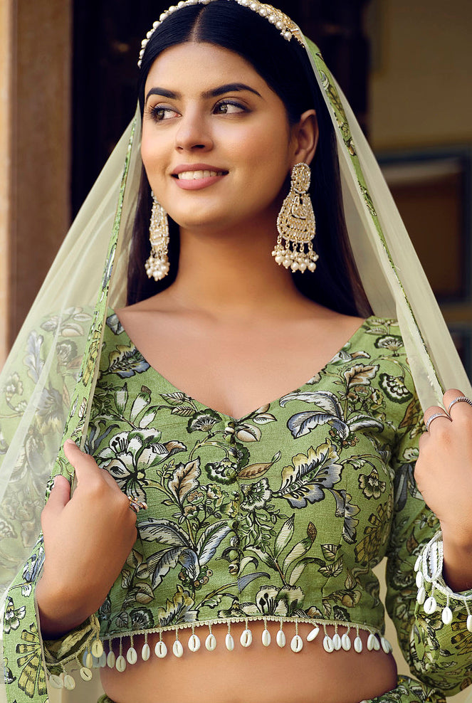 Enchanting Green Lehenga Choli