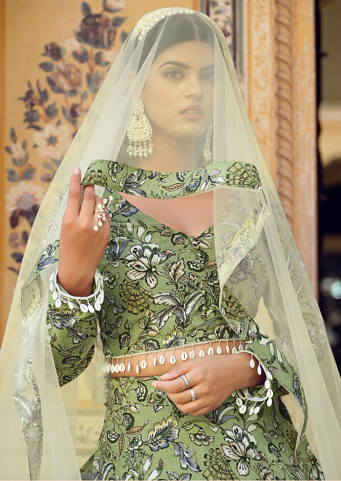 Enchanting Green Lehenga Choli