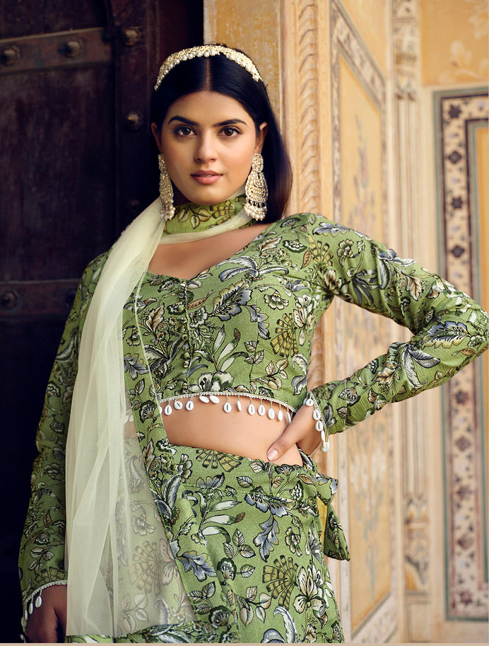 Enchanting Green Lehenga Choli