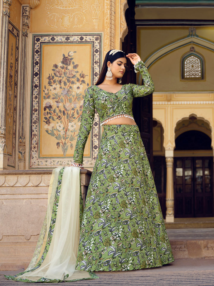 Enchanting Green Lehenga Choli