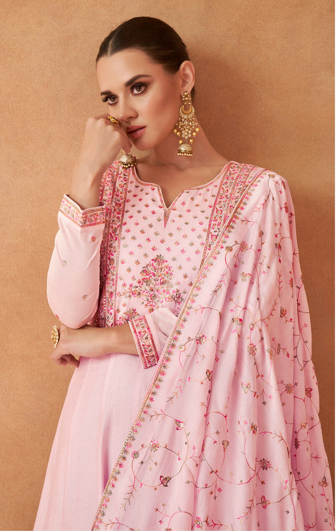 Luxurious Pink Anarkali