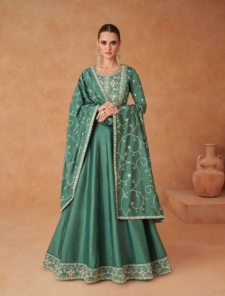 Enchanting Green Anarkali