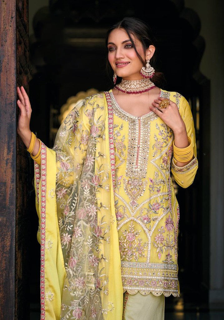 Readymade Glamorous Yellow Salwar Kameez