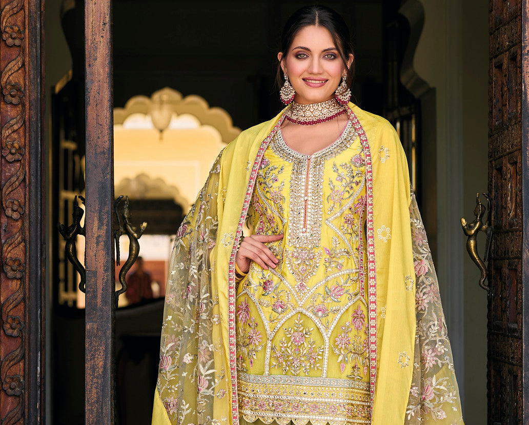 Readymade Glamorous Yellow Salwar Kameez