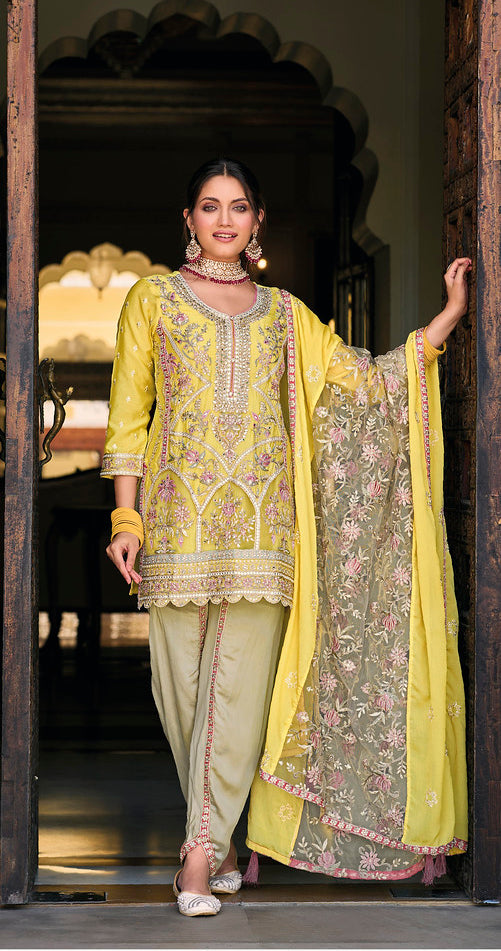 Readymade Glamorous Yellow Salwar Kameez