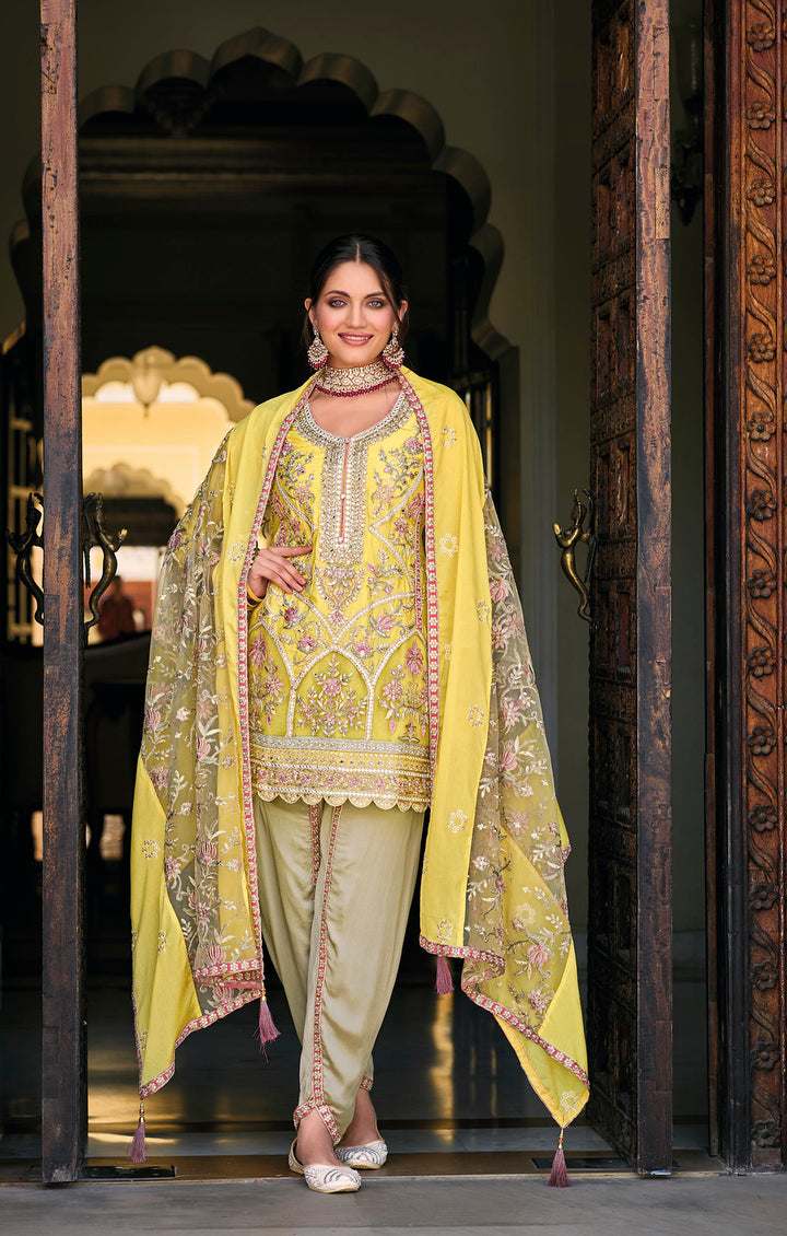 Readymade Glamorous Yellow Salwar Kameez