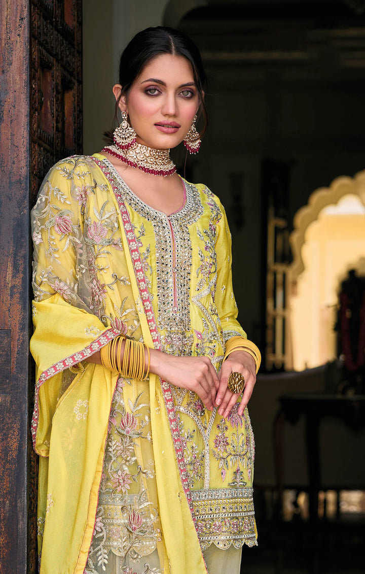 Readymade Glamorous Yellow Salwar Kameez