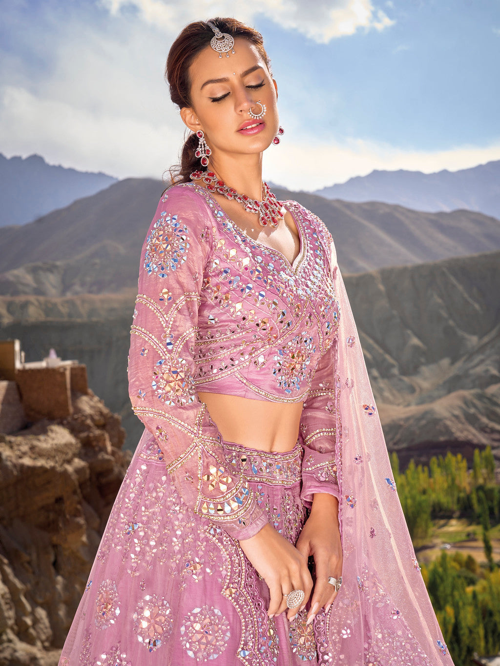 Dark Pink Timeless Beauty with Designer Lehenga Choli