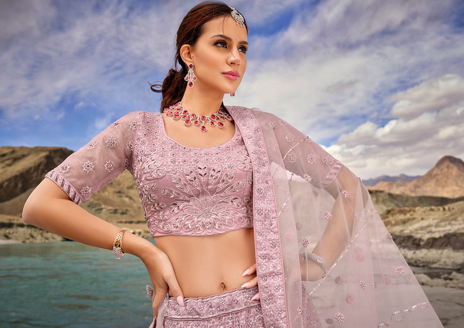 Elegant Light Pink Lehenga Choli