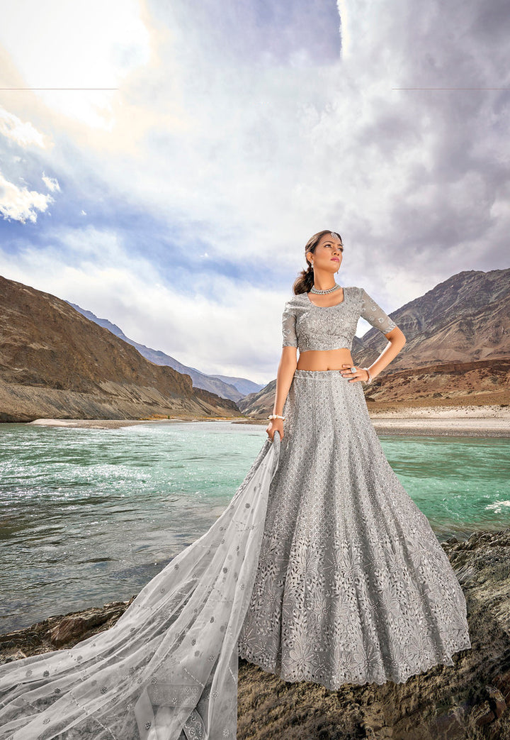 Graceful Grey Lehenga Choli