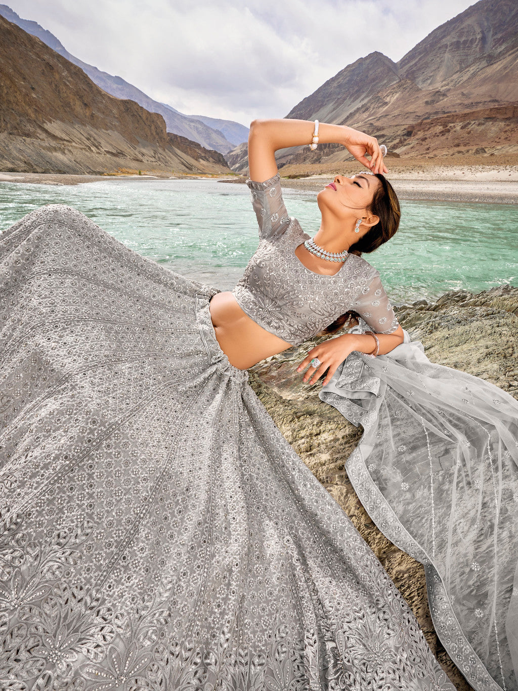 Graceful Grey Lehenga Choli