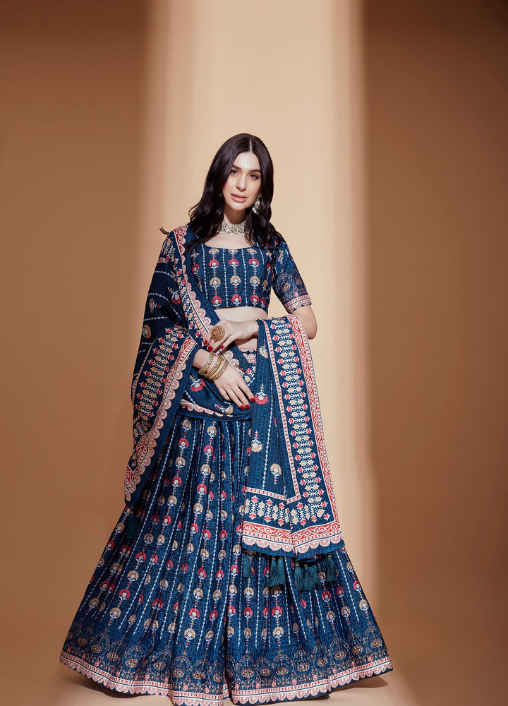 Navy Blue Elegance Buy Indian Lehenga Choli