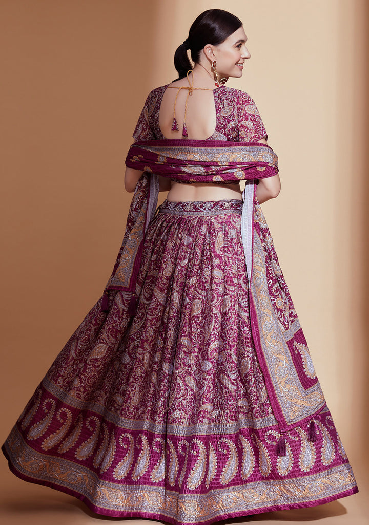 Wine Embrace Indian Tradition with Designer Lehenga Choli