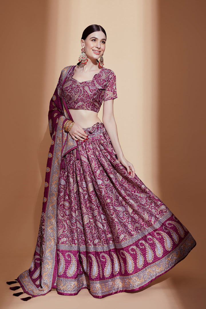 Wine Embrace Indian Tradition with Designer Lehenga Choli