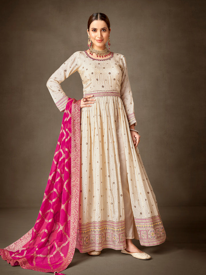 Readymade Pink Designer Anarkali Salwar Kameez