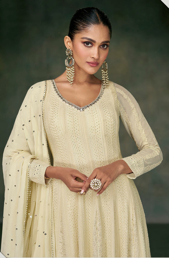 Readymade White Grace Explore Anarkali Salwar Kameez