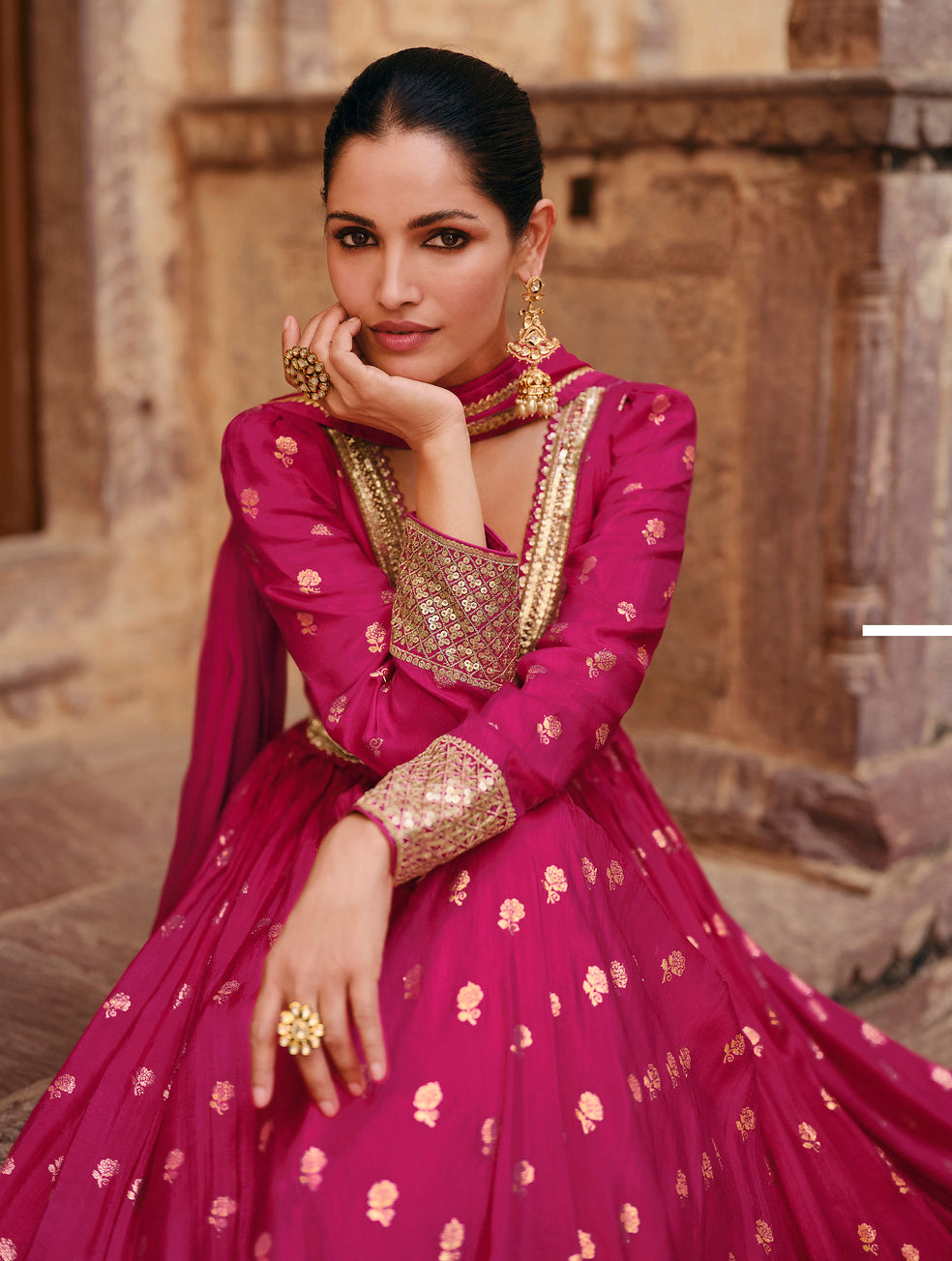 Readymade Designer Party Wear Anarkali Suit in Pink