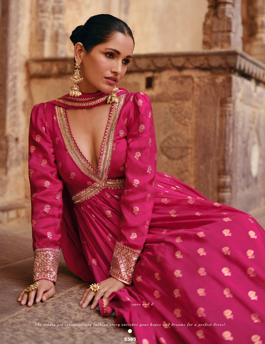 Readymade Designer Party Wear Anarkali Suit in Pink