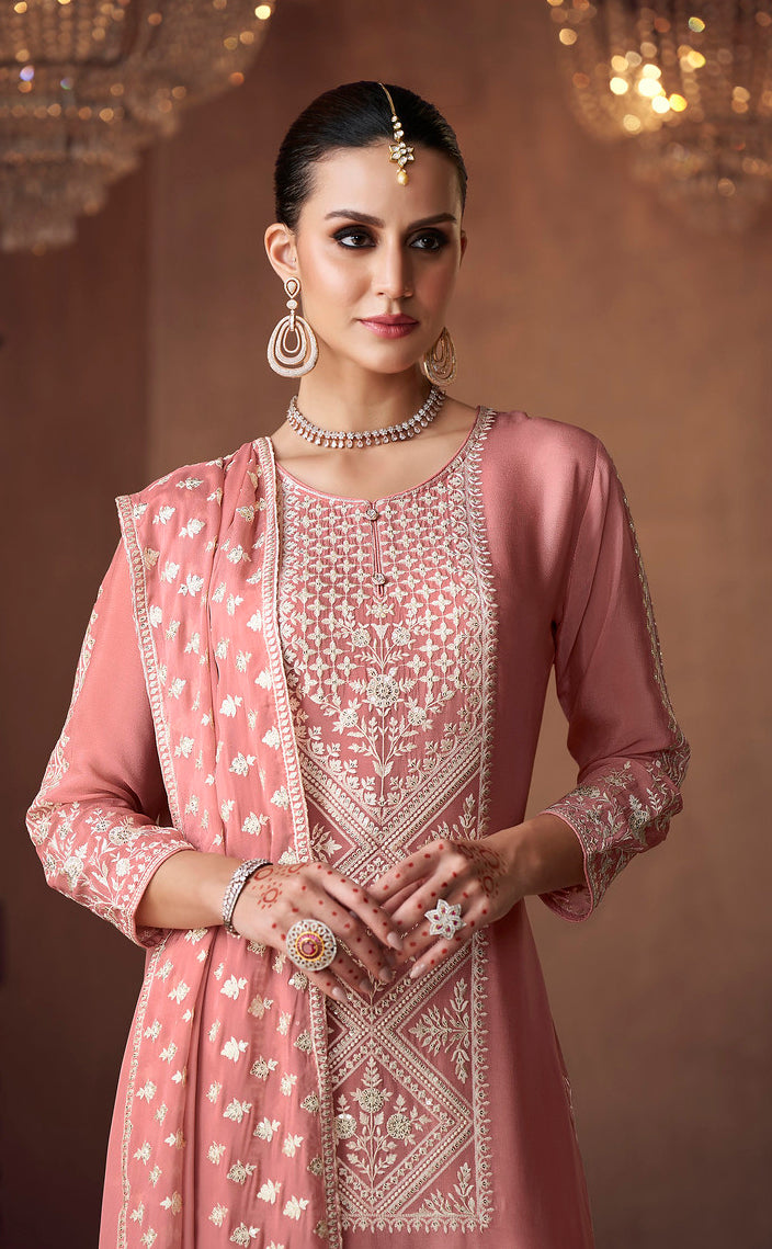 Readymade Elegant Pink Designer Salwar Kameez