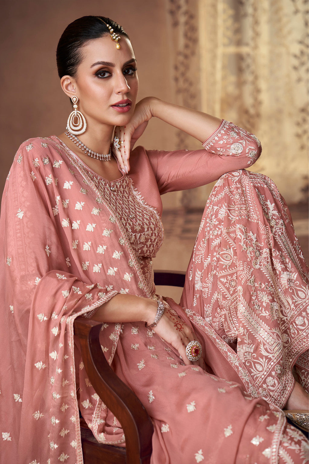 Readymade Elegant Pink Designer Salwar Kameez