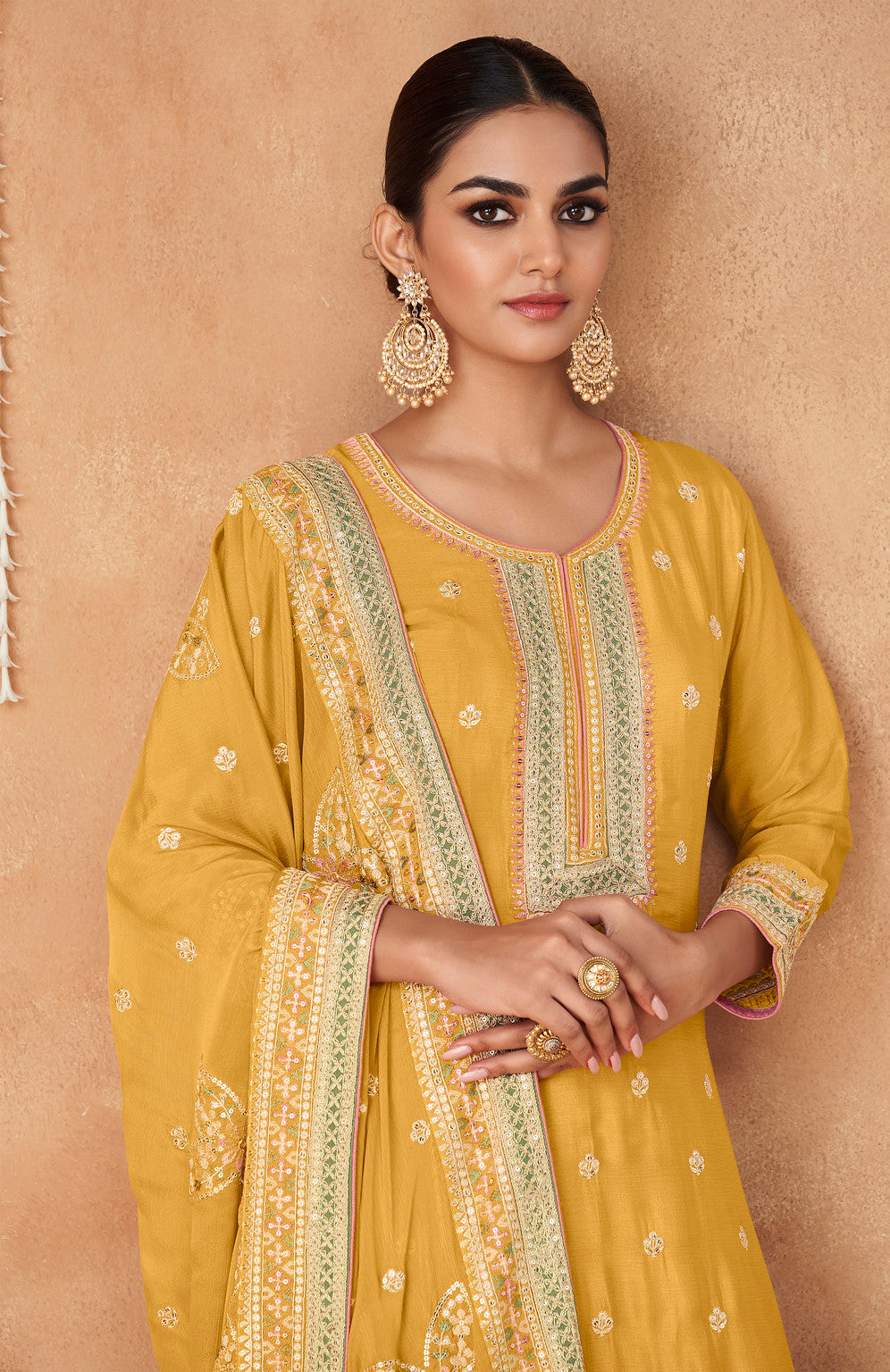 Readymade Vibrant Yellow Designer Salwar Kameez