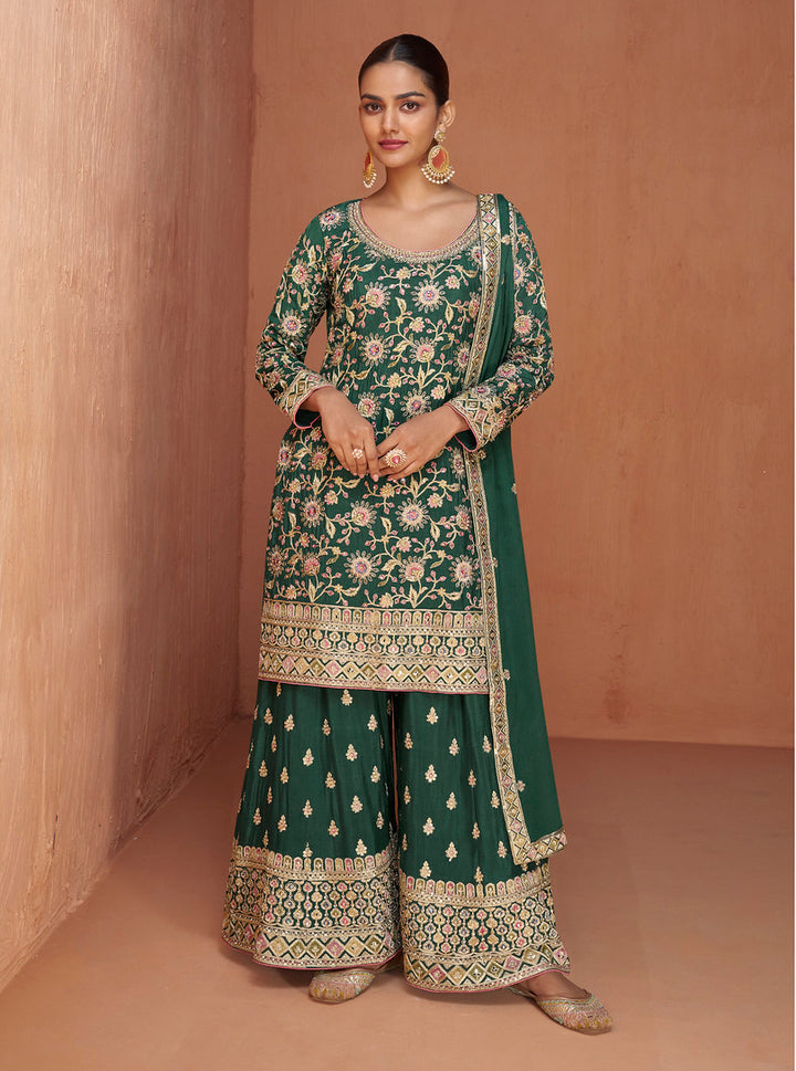 Readymade Elegant Green Designer Salwar Kameez