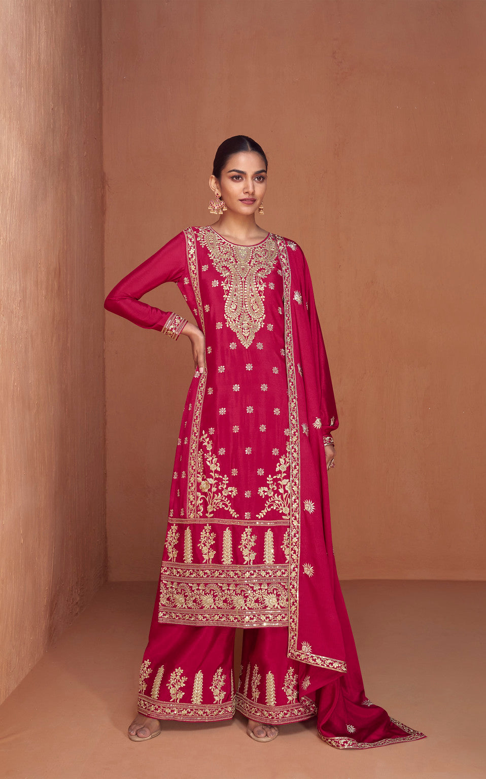 Readymade Elegant Pink Designer Salwar Kameez