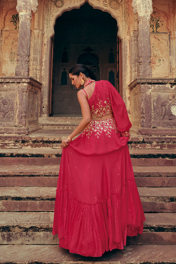 Readymade Elegant Pink Designer Lehenga Choli