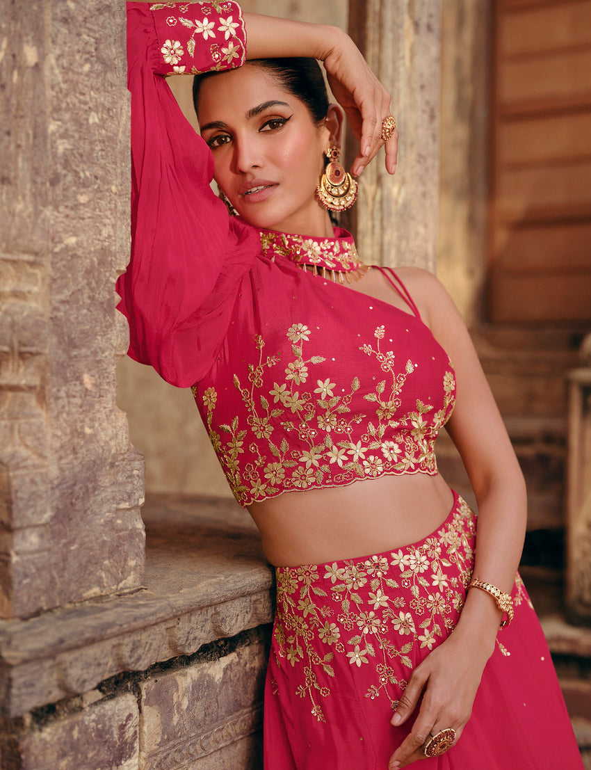 Readymade Elegant Pink Designer Lehenga Choli