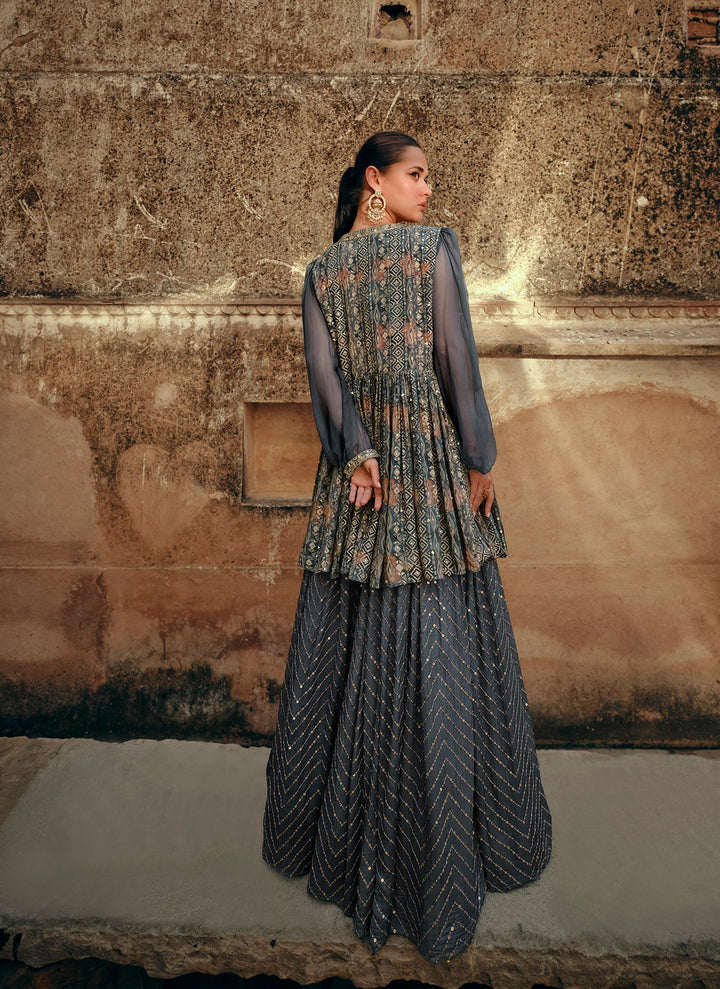 Readymade Elegant Grey Designer Lehenga Choli