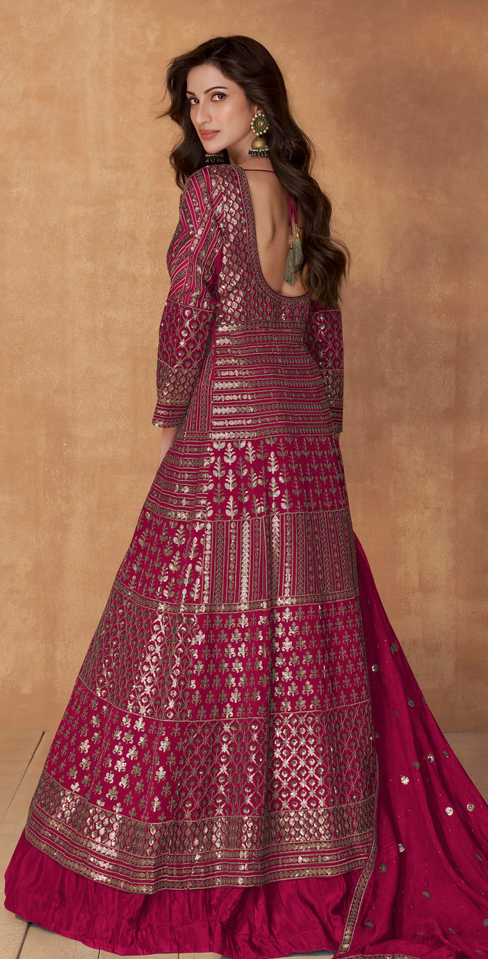 Readymade Designer Pink Anarkali Salwar Kameez