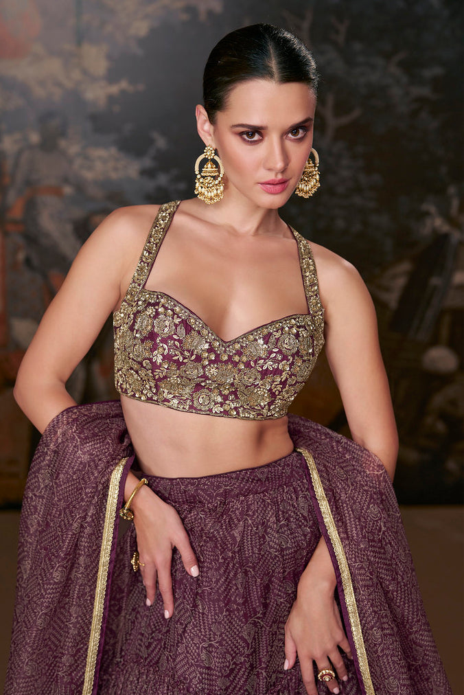 Readymade Designer Wine Lehenga Choli