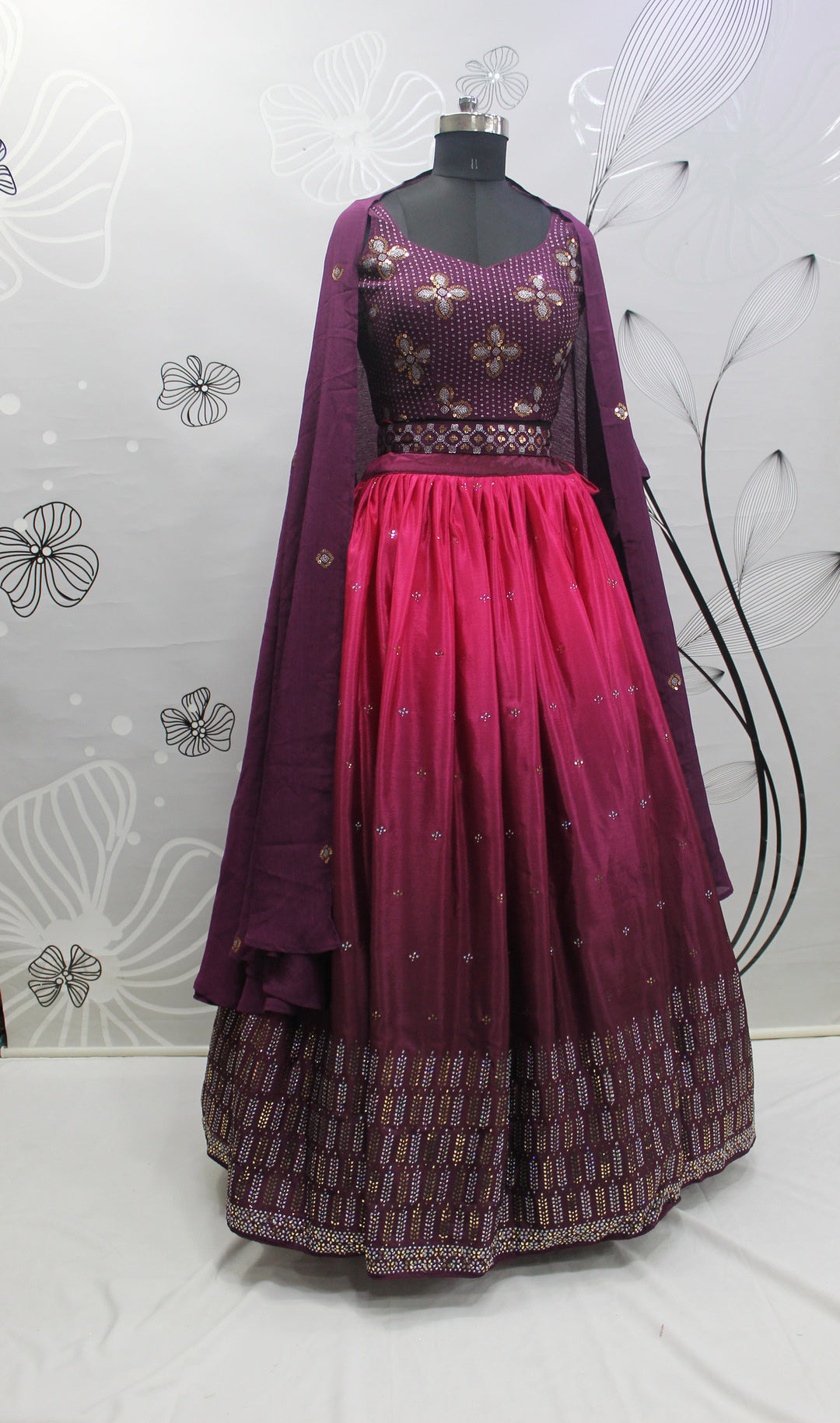 Exquisite Dark Purple Partywear Lehenga Choli