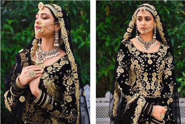 Timeless Black Bridal Lehenga Choli