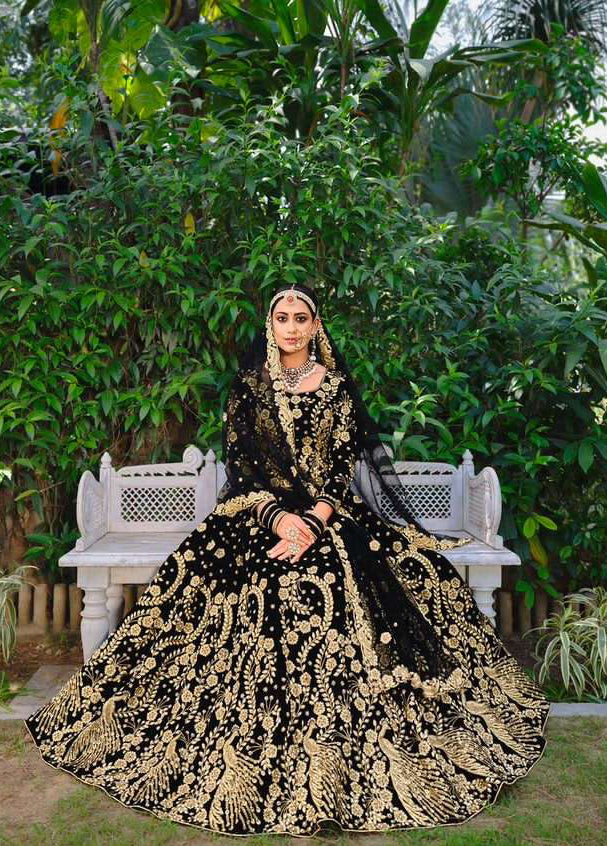 Timeless Black Bridal Lehenga Choli