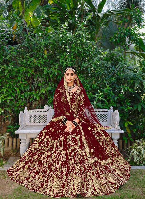 Exquisite New Maroon Red Bridal Lehenga Choli