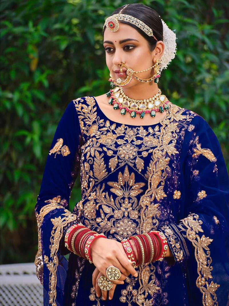 Enchanting Sapphire Blue Bridal Lehenga Choli