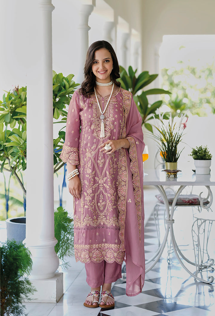 Readymade Pretty in Pink Organza Salwar Kameez