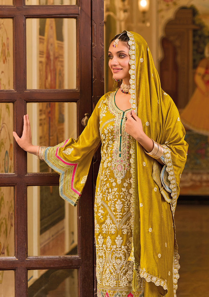 Readymade Designer Yellow Salwar Kameez