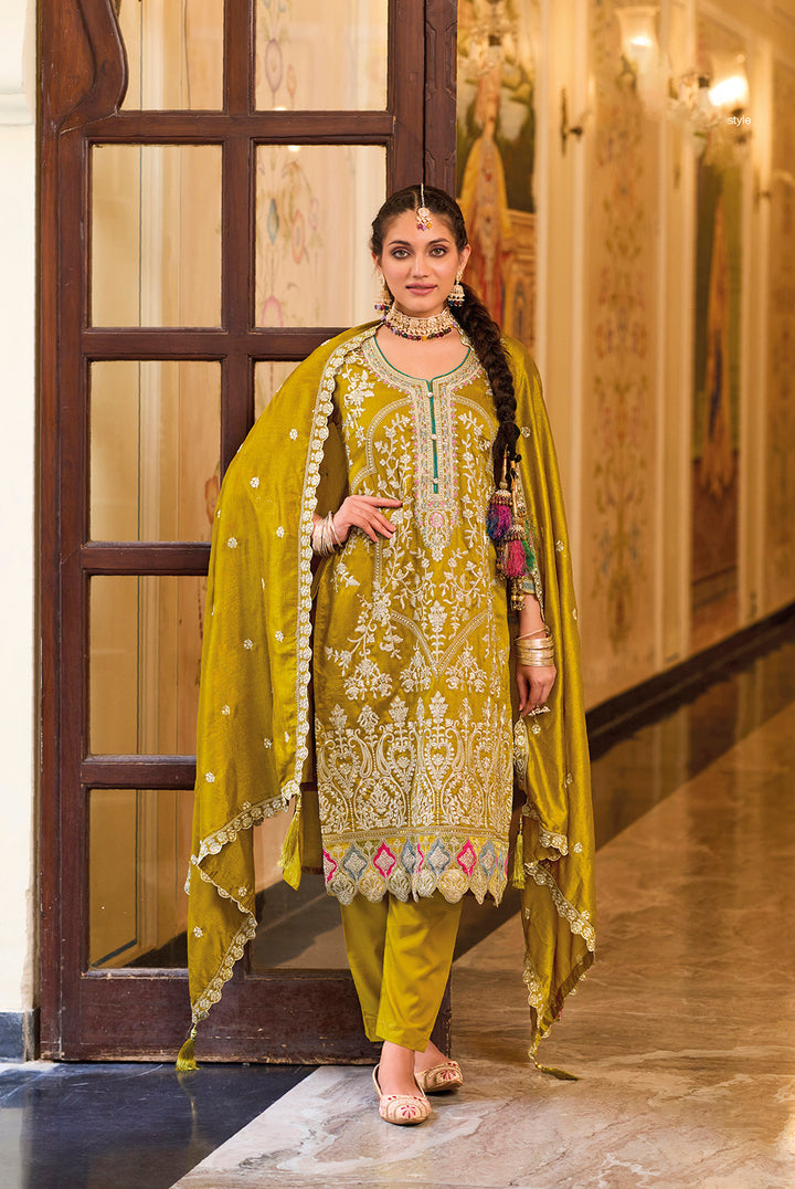 Readymade Designer Yellow Salwar Kameez