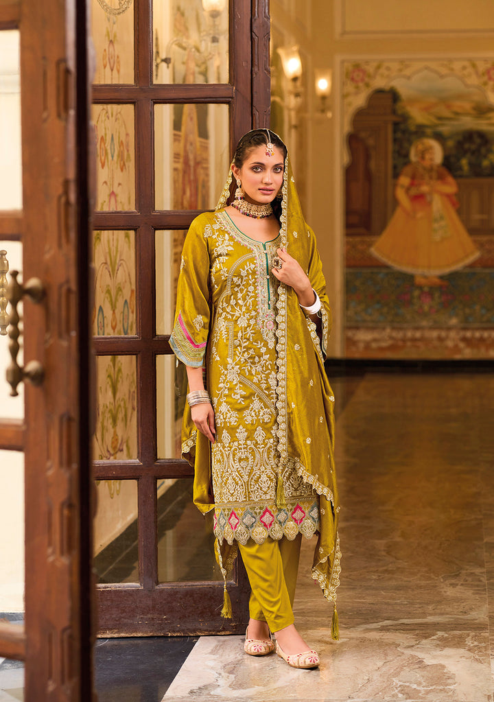 Readymade Designer Yellow Salwar Kameez