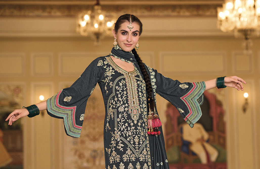 Readymade Elegant Black Designer Salwar Kameez