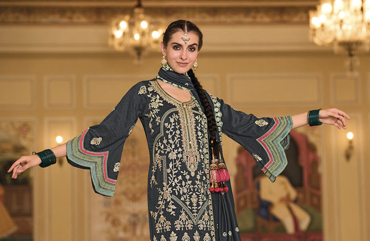 Readymade Elegant Black Designer Salwar Kameez